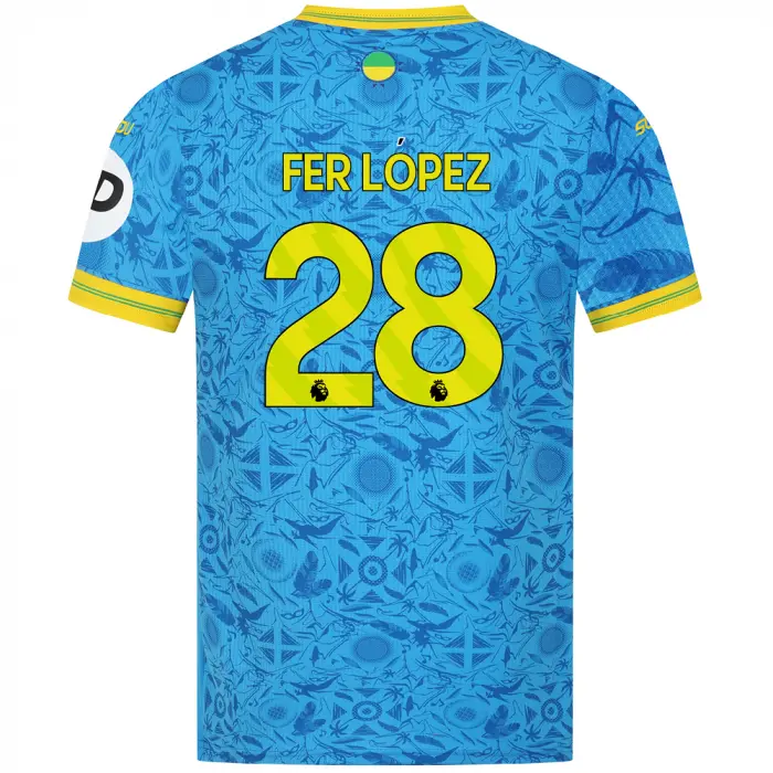 Wolverhampton Wanderers Shirt Store | 2025-26 Wolves Pro Third Shirt – Adult FER LOPEZ 28 Collection Wolverhampton Wanderers Official Gear